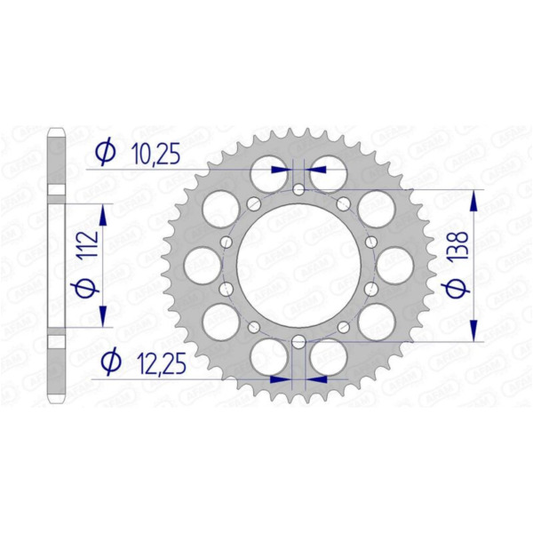 AFAM Ultraleichtes Aluminiumritzel hinten 11509 - 520 für Honda CB600FHORNET, CB900FHORNET, CBR600F Yamaha YZF-R6 11509-49