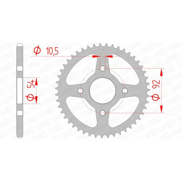 AFAM Steel Standard Rear Sprocket 12115 - 420 for MBK X-POWER Yamaha TZR50 12115-60
