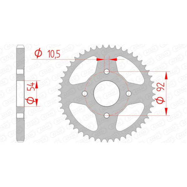 AFAM Steel Standard Rear Sprocket 12202 - 428 for Yamaha RD125, SR125, TZR125 12202-49