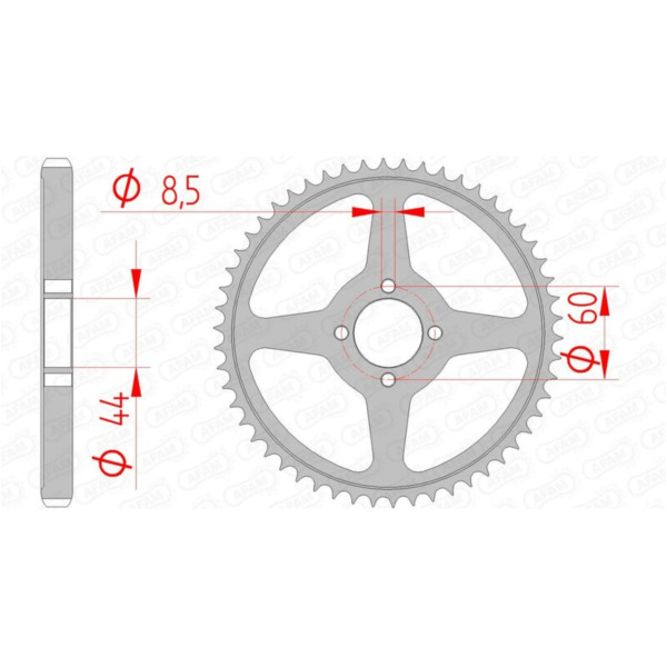 AFAM Standard Stahlritzel hinten 12222 - 428 für Yamaha TT-R125 12222-54