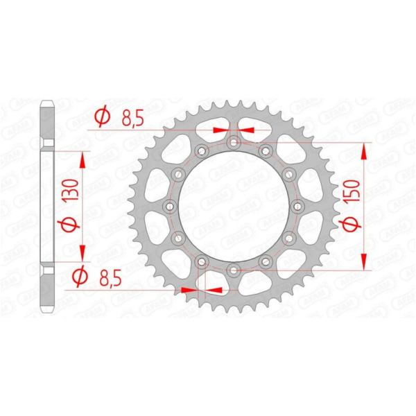 AFAM Selbstreinigendes Stahlritzel hinten 12323 - 520 für Honda, Yamaha, Fantic 12323SLK+49