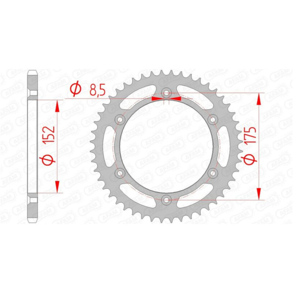 AFAM Steel Standard Rear Sprocket 12508 - 520 for Yamaha TT350, TT600, WR125 12508-48