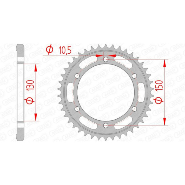 AFAM Steel Standard Rear Sprocket 12606 - 525 for Yamaha FZ8N, FZ8S, TDM900 12606-42