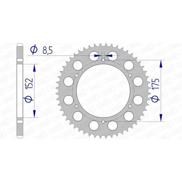 AFAM Ultraleichtes harteloxiertes Aluminiumritzel hinten 13301 - 520 für Yamaha WR200
