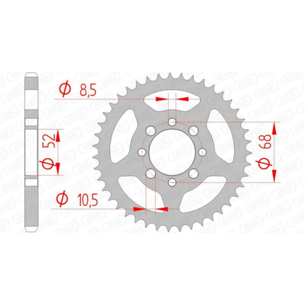 AFAM Steel Standard Rear Sprocket 14101 - 428 for Suzuki DS80, GT80, JR80
