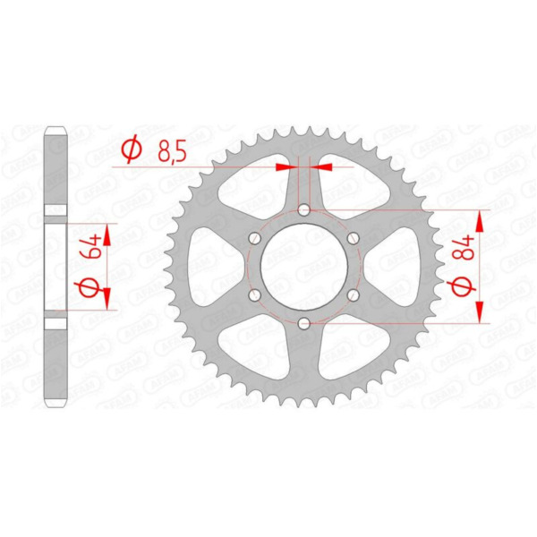 AFAM Steel Standard Rear Sprocket 14200 - 428 for Suzuki DF125, DR125, TS125 14200-50