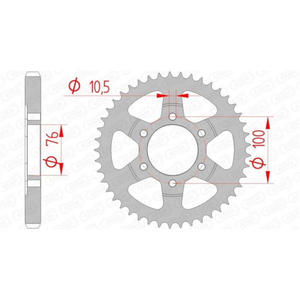 AFAM Steel Standard Rear Sprocket 14902 - 530 for Suzuki GS550, GSF1200BANDIT, GSX1100
