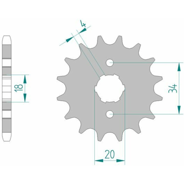 AFAM Steel Standard Front Sprocket 20200 - 428 for Honda, Daelim, Derbi