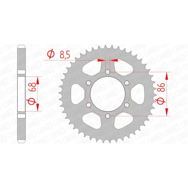 AFAM Steel Standard Rear Sprocket 16201 - 428 for Kawasaki ELIMINATOR125