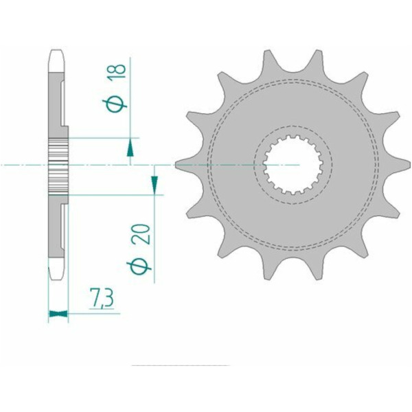 AFAM Steel Self-Cleaning Front Sprocket 20206 - 520 for HM CRE125 for: Honda CR125R