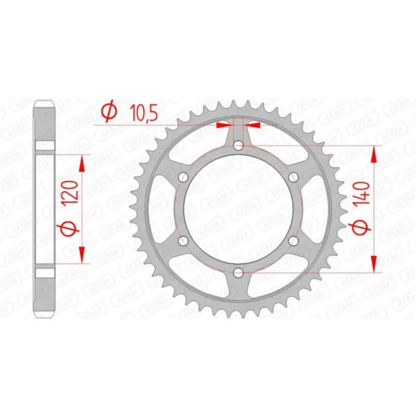 AFAM Standard Stahlritzel hinten 16603 - 530 für Kawasaki VULCAN800, ZXR750, ZZR500 Suzuki GSX1300HAYABUSA, GSX-R750, TL1000 16603-48