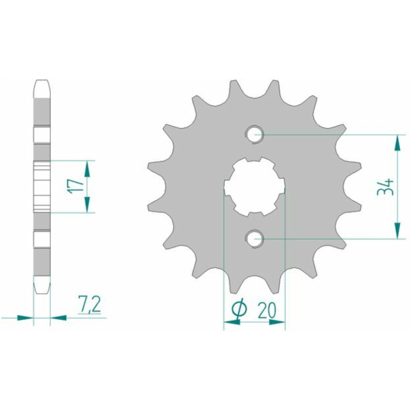 AFAM Steel Standard Front Sprocket 20209 - 428 for Honda, Rieju, Derbi
