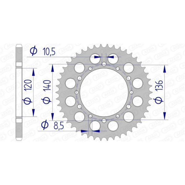 AFAM Aluminium Rear Sprocket 17404520 for Kawasaki NINJAZX-6R, ZXR750 Suzuki GSX-R600, GSX-R750 17404-48