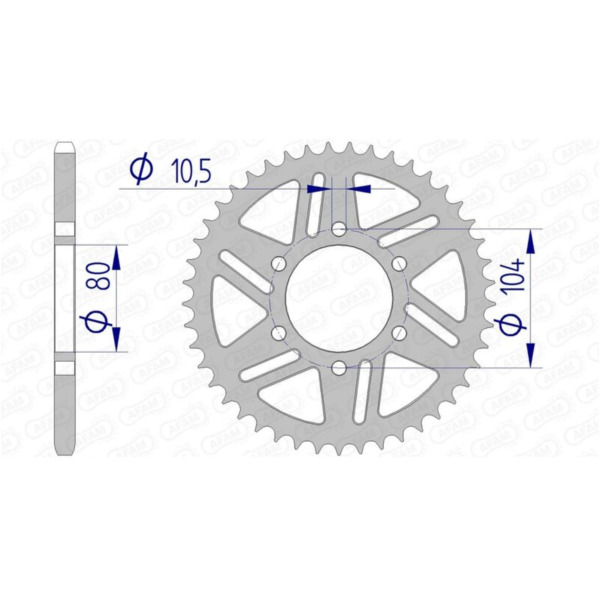AFAM Aluminiumritzel hinten 17606520 für Kawasaki NINJA650, NINJAZX-10R, NINJAZX-10R 17606-43