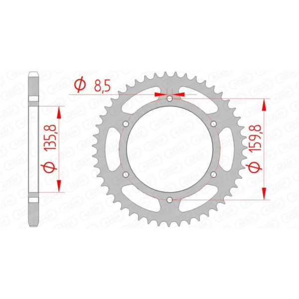 AFAM Standard Stahlritzel hinten 35304 - 520 für BMW, Aprilia, Beta 35304-47