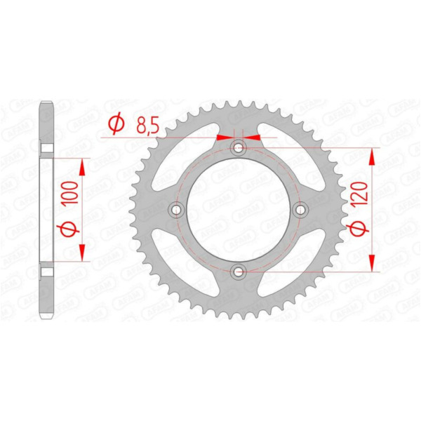 AFAM Standard Stahlritzel hinten 38101 - 420 für Beta RR50ENDURO, RR50MOTARD, RRT50ENDURO 38101-51
