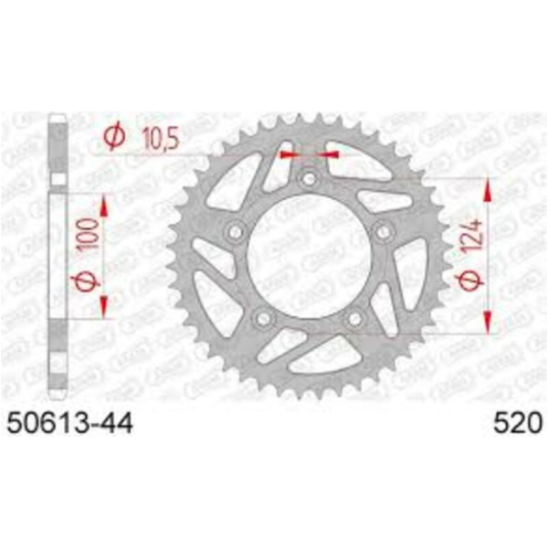 AFAM Standard Stahlritzel hinten 50613 - 520 für Ducati 797MONSTER, 821MONSTER, PANIGALE899 Mash SCRAMBLER