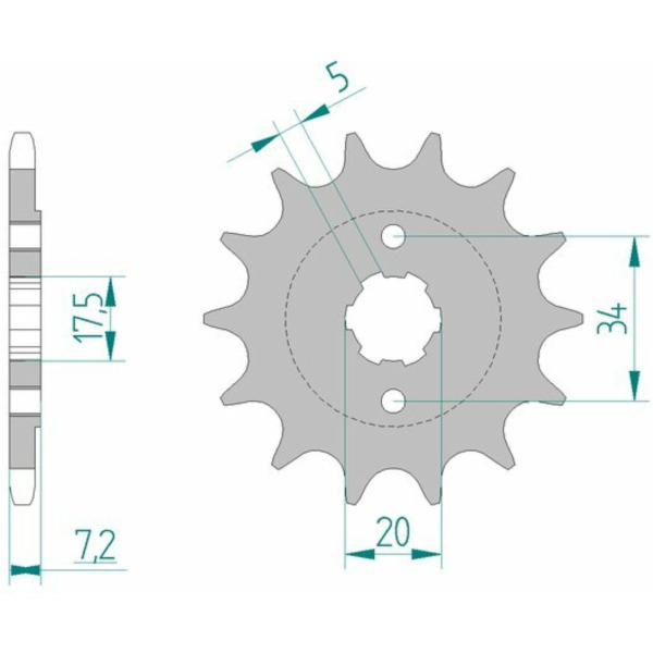 AFAM Standard Stahlritzel vorne 20305 - 520 für Honda CRF150F, CRF230F, CRF230L 20305-14