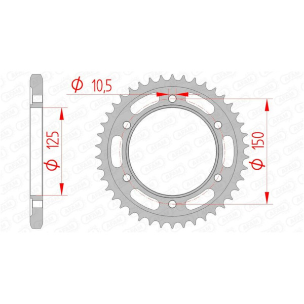 AFAM Steel Standard Rear Sprocket 71800 - 525 for KTM 1050ADVENTURE, 1190ADVENTURE, 1290SUPERADVENTURE Kawasaki VULCAN900