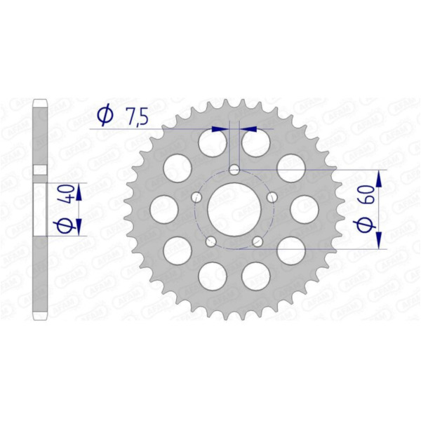 AFAM Aluminium Rear Sprocket 72105 - 415 for KTM 50SX