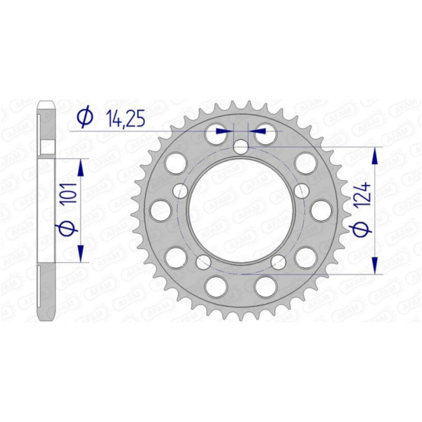 AFAM Aluminium Rear Sprocket 72801 - 525 for KTM 1190RC8, 950SUPERMOTO, 990SUPERDUKE