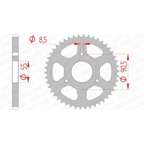AFAM Steel Standard Rear Sprocket 80200 - 428 for Rieju RS2125PRO