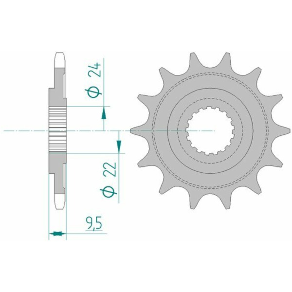 AFAM Standard Stahlritzel vorne 20311 - 520 für Honda CR250R, CR500R, CRF450L HM CRE250, CRE-F450R 20311-14