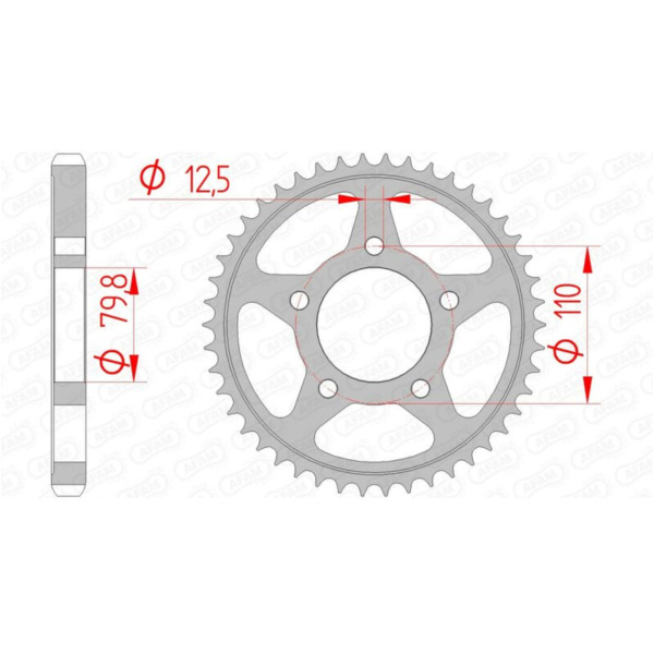 AFAM Steel Standard Rear Sprocket 86600 - 530 for Triumph ADVENTURER900, DAYTONA1000, DAYTONA1200 Suzuki GSX-R750