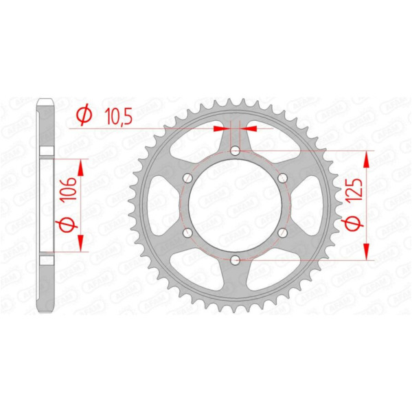 AFAM Steel Standard Rear Sprocket 86605 - 525 for Triumph BONNEVILLE1200BOBBER, BONNEVILLE1200SPEEDMASTER, BONNEVILLE1200T120 Honda CRF450R 86605-47