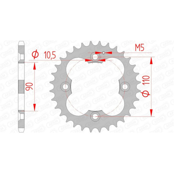 AFAM Standard Stahlritzel hinten 92324 - 520