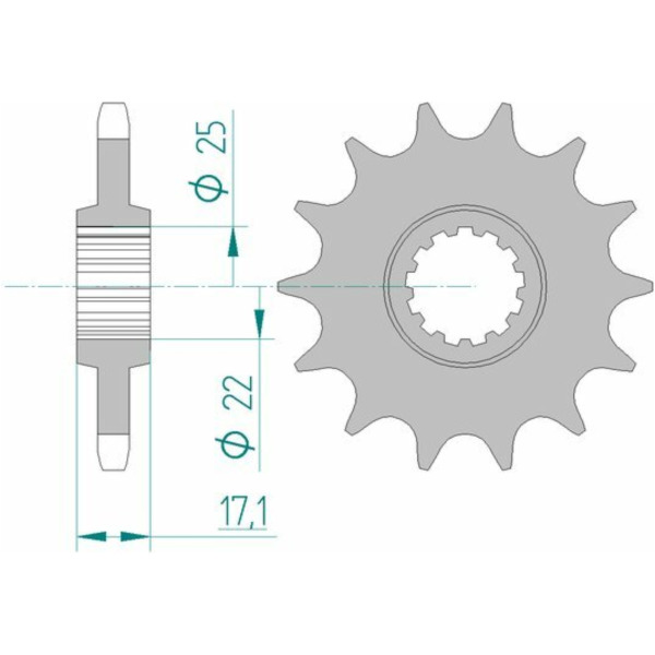 AFAM Standard Stahlritzel vorne 20405 - 525 für Honda CB500, CB500S, CBF500 20405-15