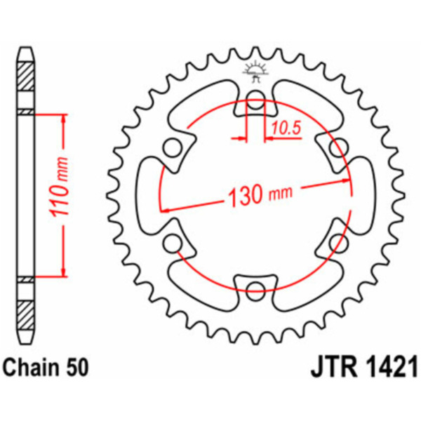 JT SPROCKETS Standard Stahlritzel hinten 1421 - 530