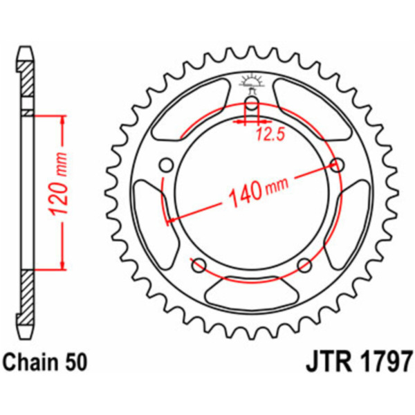 JT SPROCKETS Steel Standard Rear Sprocket 1797 - 530