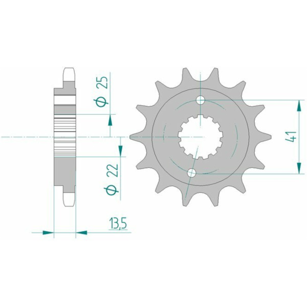 AFAM Steel Standard Front Sprocket 20507 - 525 for Honda NT650, VT600CSHADOW, XL600V