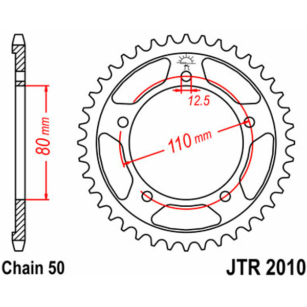 JT SPROCKETS Standard Stahlritzel hinten 2010 - 530 für Triumph ADVENTURER900, DAYTONA1000, DAYTONA1200 JTR2010.48