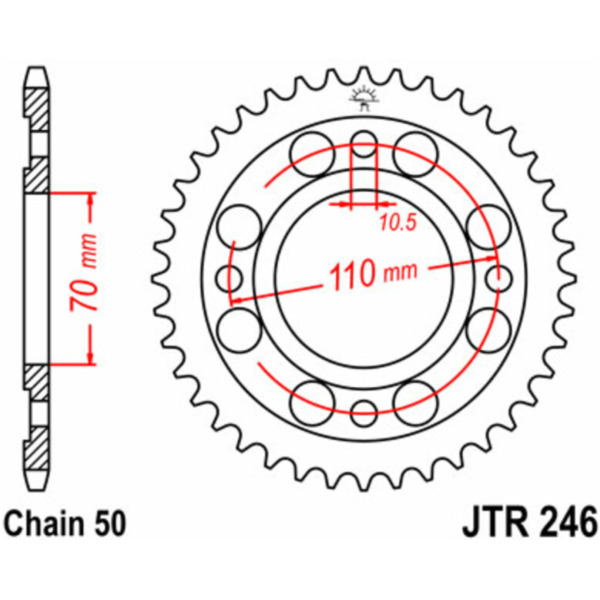 JT SPROCKETS Standard Stahlritzel hinten 246 - 530 für Honda CB250, CB400, CM400