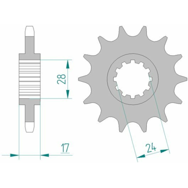 AFAM Standard Stahlritzel vorne 20515 - 525 für Honda CB600FHORNET, CBF600N, CBF600S 20515-15