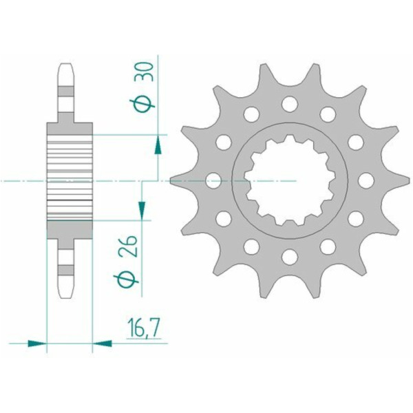 AFAM Steel Standard Front Sprocket 20608 - 520 for Honda CB900FHORNET, CBR1000RR, CBR900RR 20608-15