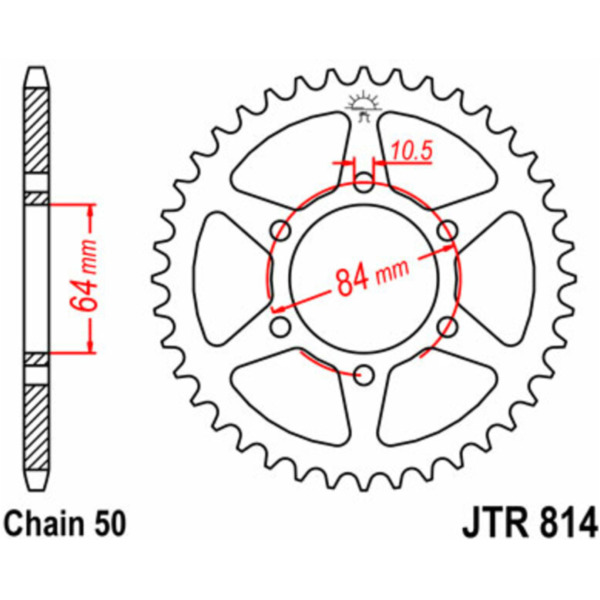 JT SPROCKETS Steel Standard Rear Sprocket 814 - 530 for Suzuki GS400, GS450, GS550 fitting for Suzuki GSX Katana 400 GS40XF 1981, 42 PS, 31 kw