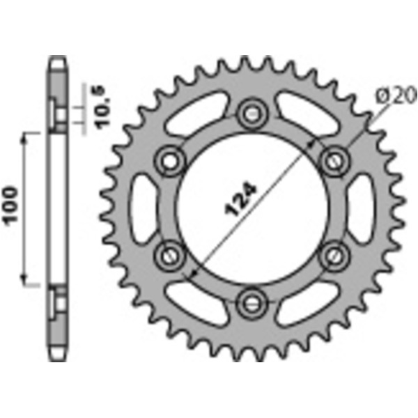 PBR Steel Standard Rear Sprocket 1027 - 520 for Ducati 350SSSUPERSPORT, 400SSSUPERSPORT, 600MONSTER Triumph THUNDERBIRD900SPORT