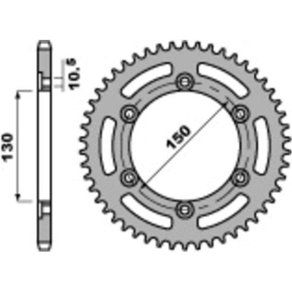 PBR Steel Standard Rear Sprocket 236 - 520 for Honda NX650DOMINATOR, XL350R, XR250R Yamaha XJ6, XJ6N, XJ6SDIVERSION