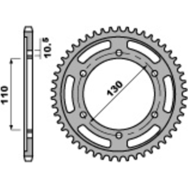 PBR Standard Stahlritzel hinten 241 - 530 für Yamaha, Kawasaki, Suzuki 241.46.C45