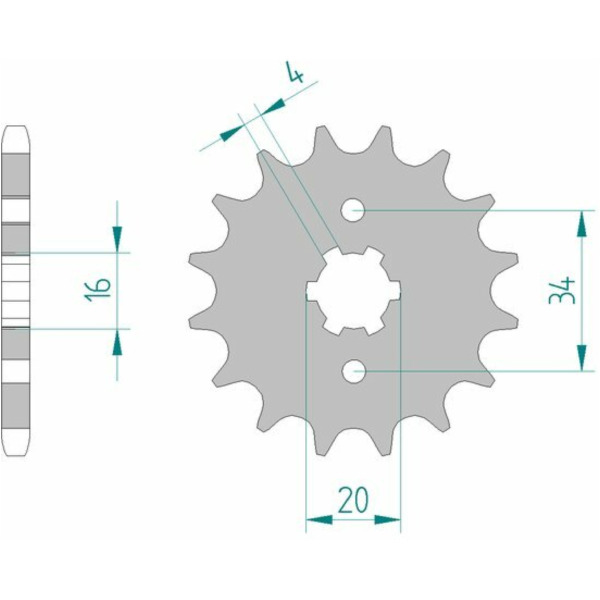 AFAM Standard Stahlritzel vorne 21200 - 428 für Yamaha, Beta, Rieju 21200-15