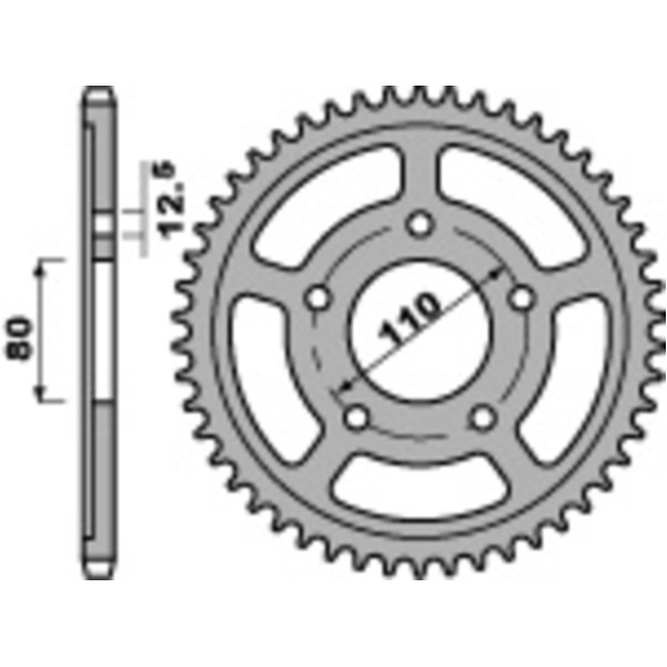 PBR Steel Standard Rear Sprocket 336 - 630 for Honda CBX1000