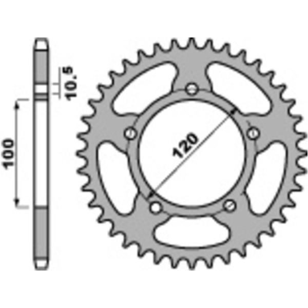PBR Standard Stahlritzel hinten 4363 - 525 für Aprilia DORSODURO750, MANA850, RSV1000 4363.41.C45