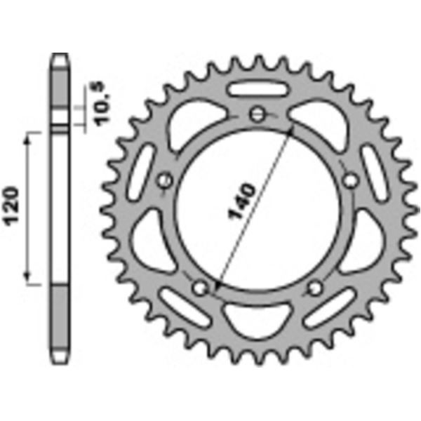 PBR Steel Standard Rear Sprocket 4397 - 520 4397.45.C45