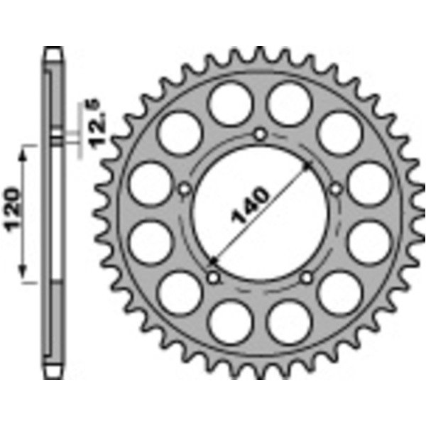 PBR Standard Stahlritzel hinten 4459 - 530 für Suzuki GSX1400