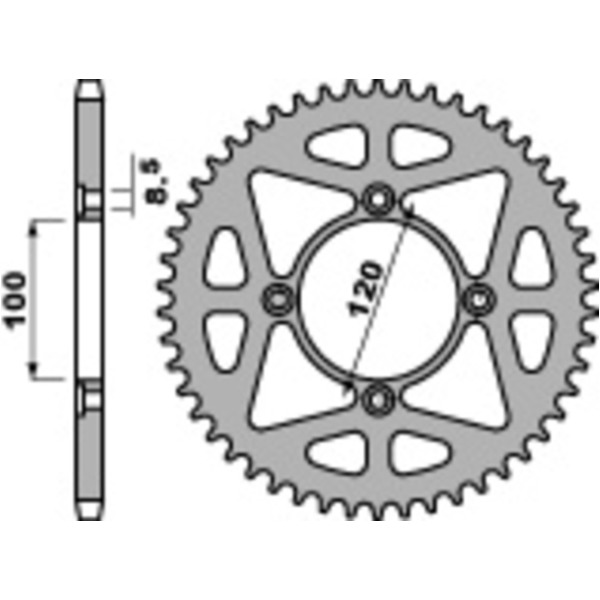 PBR Standard Stahlritzel hinten 4478 - 428 für Beta RE1254TENDURO, RR1254TENDURO