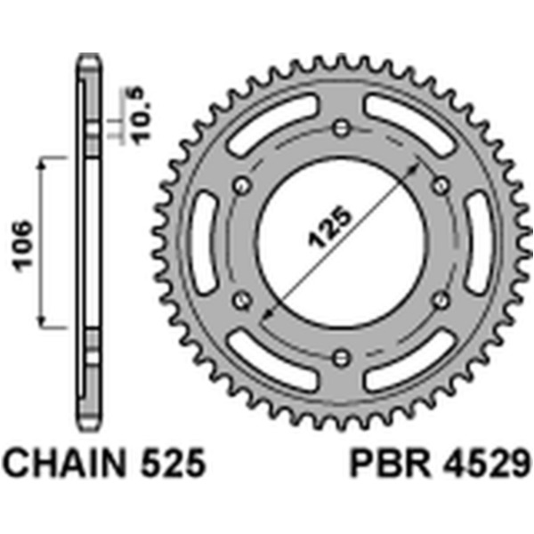 PBR Ultraleichtes Aluminiumritzel hinten 4529 - 525 4529 48 L