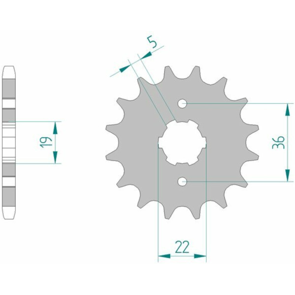 AFAM Standard Stahlritzel vorne 21305 - 428 für Yamaha TW125, TW200 21305-15